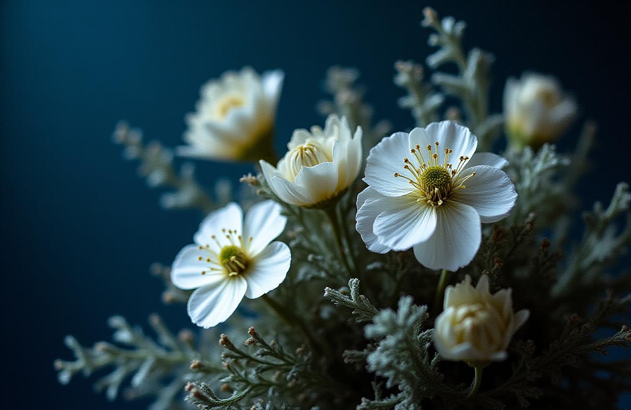 Composizione floreale tundra in studio