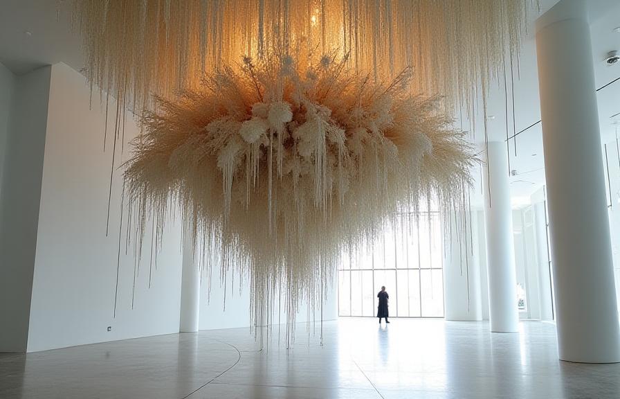 Installazione floreale scultorea